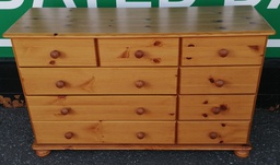 [HF19216] Pine 9 drawer merchant style chest