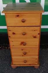 [HF19217] Five drawer pine wellington chest