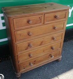[HF19237] Solid pine six drawer chest