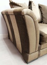 Classic Gold &amp; Brown Stripe Three Seater Sofa