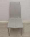 Grey Faux Leather Dining Chair Pair