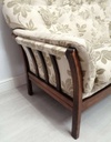 Quality Classic Two Seater Sofa with Dark Wood Frame