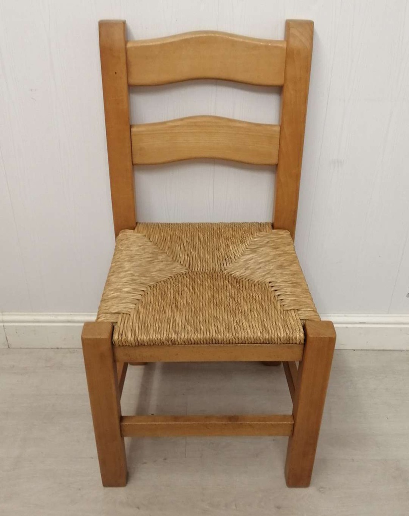 4 x Rush Seated Ladder Back Dining Chairs