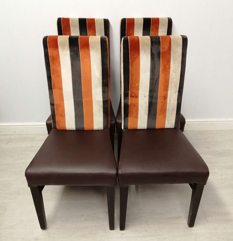 4 x Stripe Back Dining Chairs