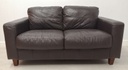 NEXT Dark Brown Leather Two Seater Sofa