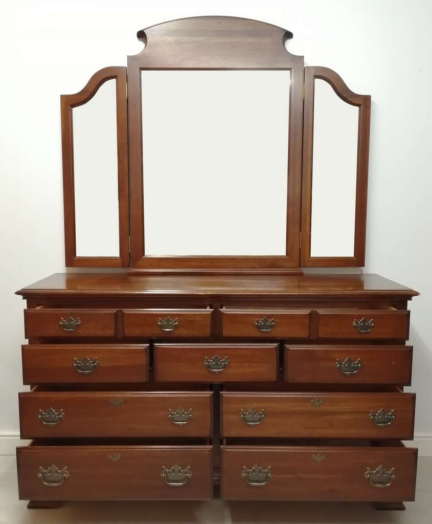 Quality Large Nine Drawer Dressing Chest with Large Mirror