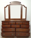 Quality Large Nine Drawer Dressing Chest with Large Mirror