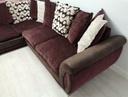 Brown Pillow Back Corner Sofa