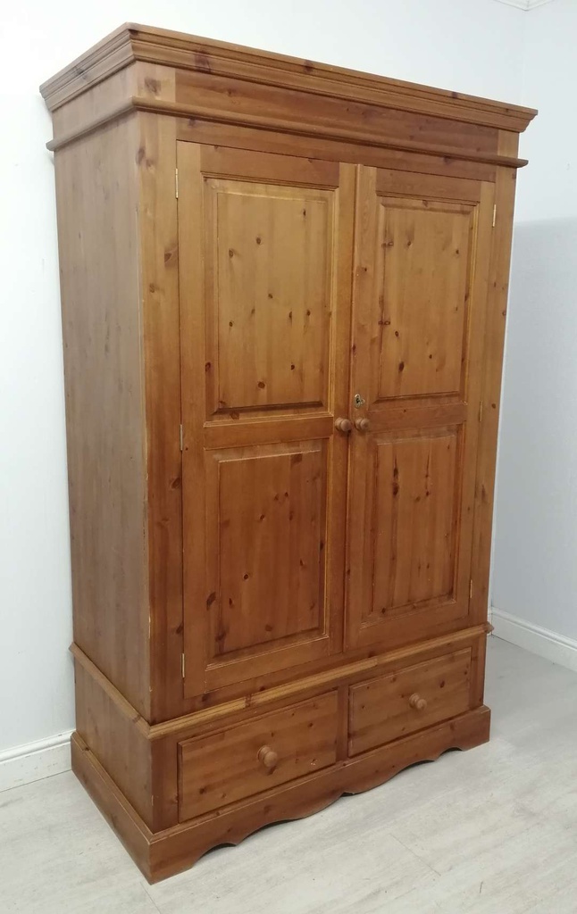 Pine Double Wardrobe with Drawers