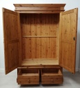 Pine Double Wardrobe with Drawers