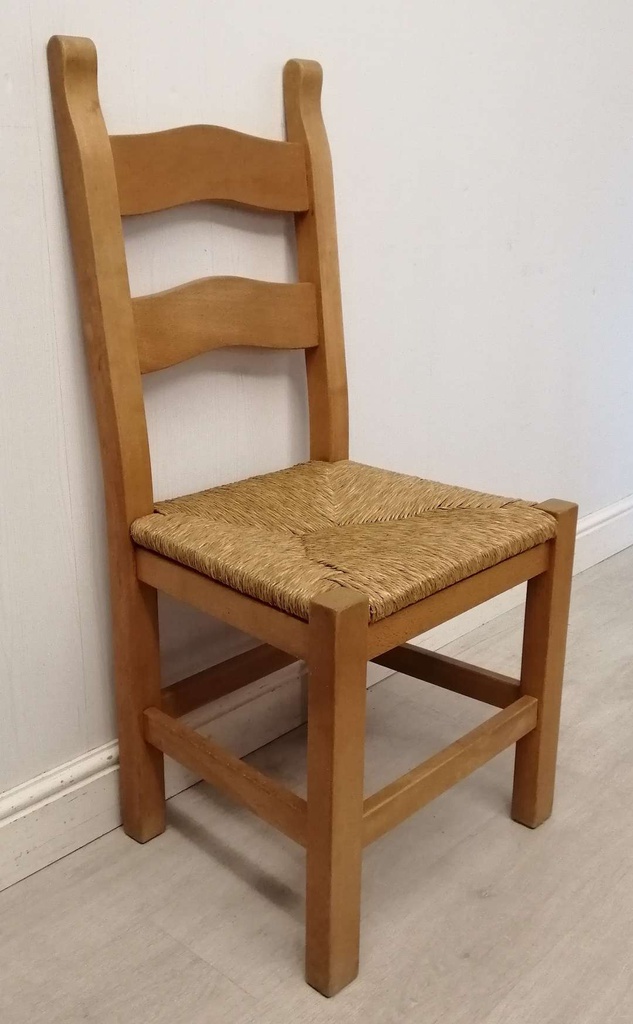 6 x Rush Seated Ladder Back Dining Chairs