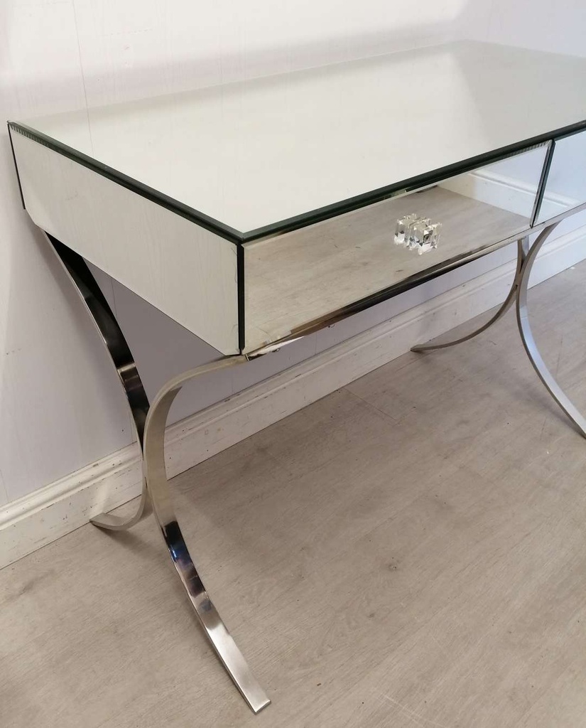 Mirrored Dressing Table on Chrome Base