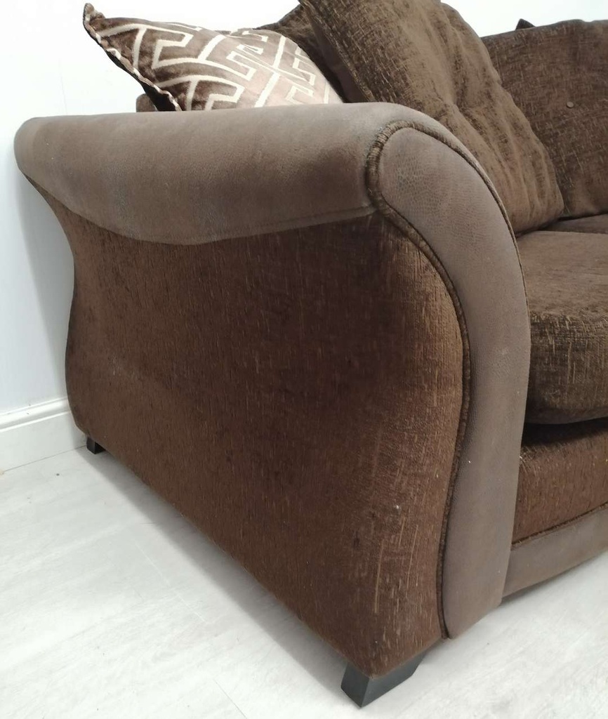 DFS Brown Toned Three Seater Pillow Back Sofa