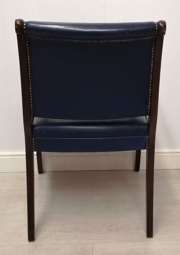 Blue Leather Carver Chair