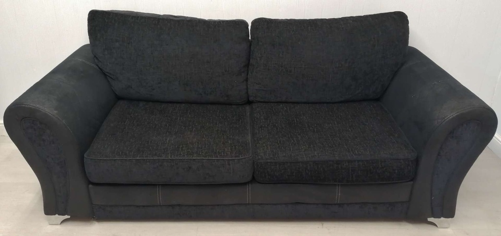 DFS Black Three Seater Sofa