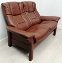 STRESSLESS ‘WINDSOR’ Brown Leather Two Seater High Back Recliner Sofa