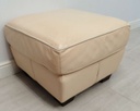 Cream Faux Leather Footstool