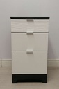 Contemporary Grey &amp; White Three Drawer Bedside Chest Pair