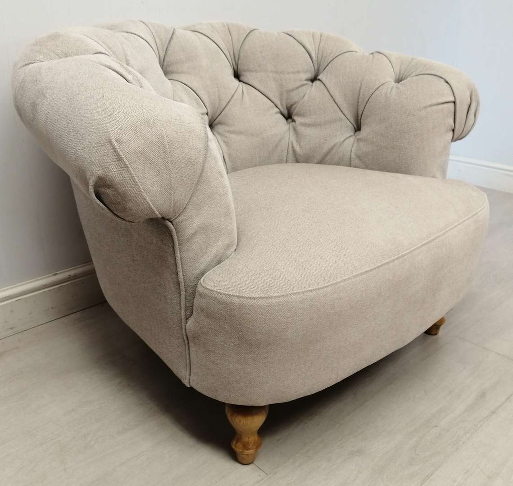 Grey Button Back Chesterfield Style Armchair