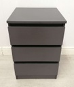 Grey Three Drawer Bedside Chest Pair