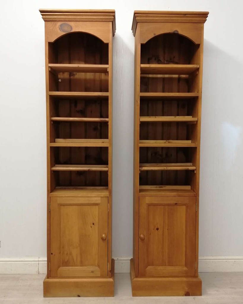 Pine CD Shelving Unit with Cupboard