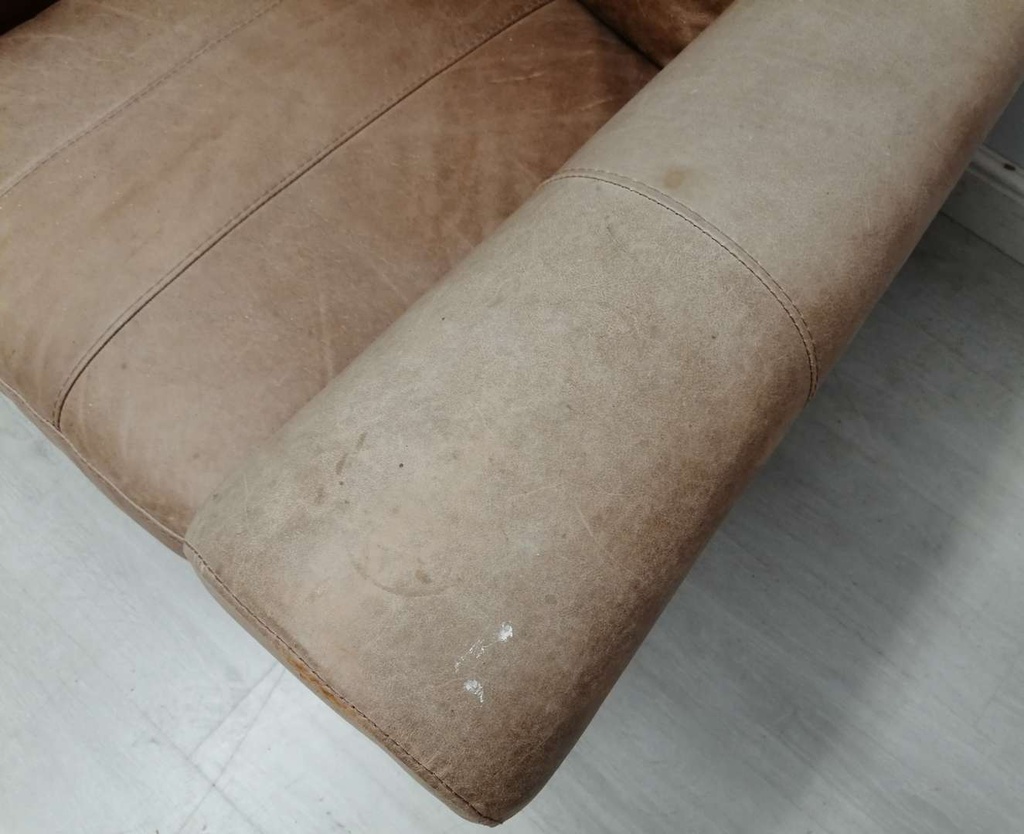 Brown Distressed Leather Armchair