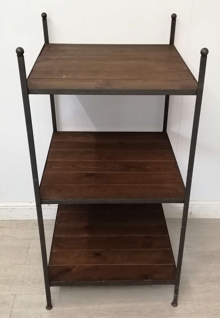 Metal Unit with Wooden Shelves