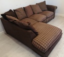 Brown Toned Pillow Back Corner Sofa