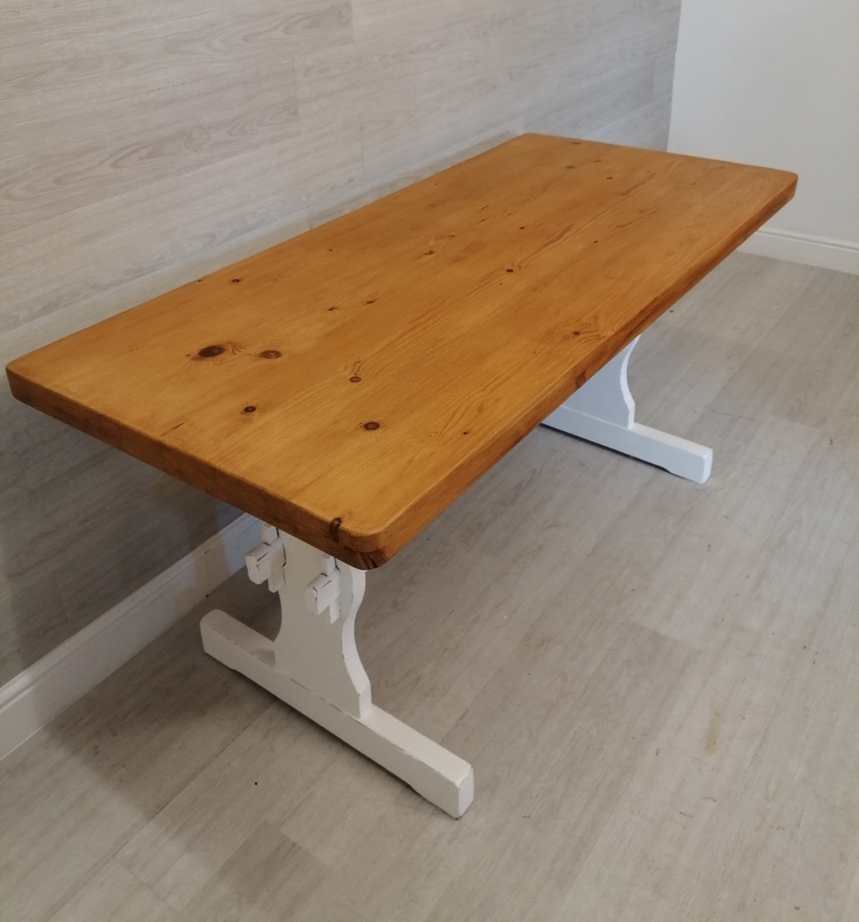 solid pine reflextory table painted white