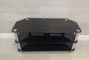 QUALITY LARGE BLACK GLASS TV STAND