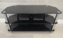 QUALITY LARGE BLACK GLASS TV STAND