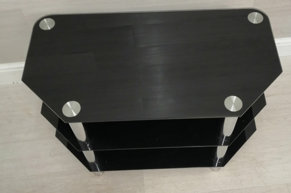 black glass tv stand