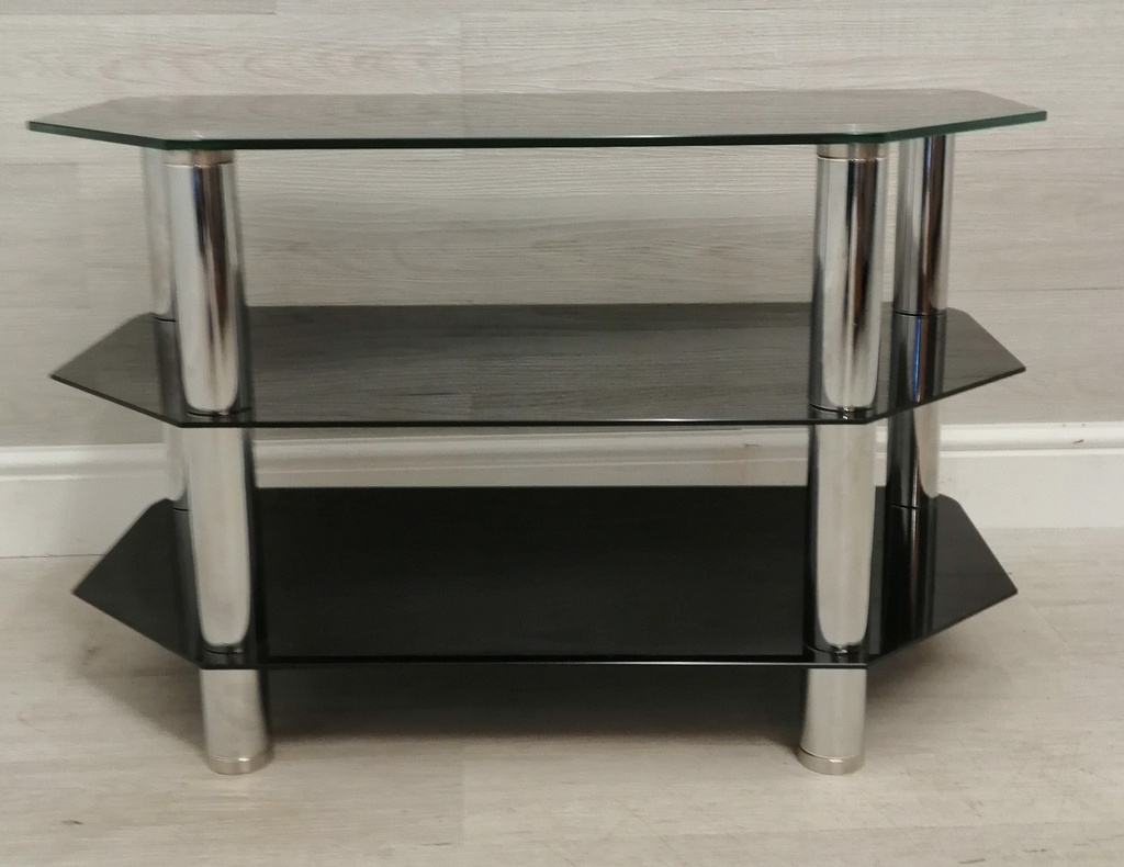 black glass tv stand