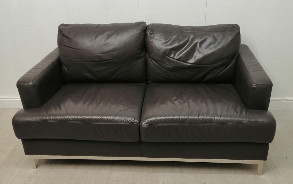 LOVELY brown LEATHER  sofa &amp; armchair set