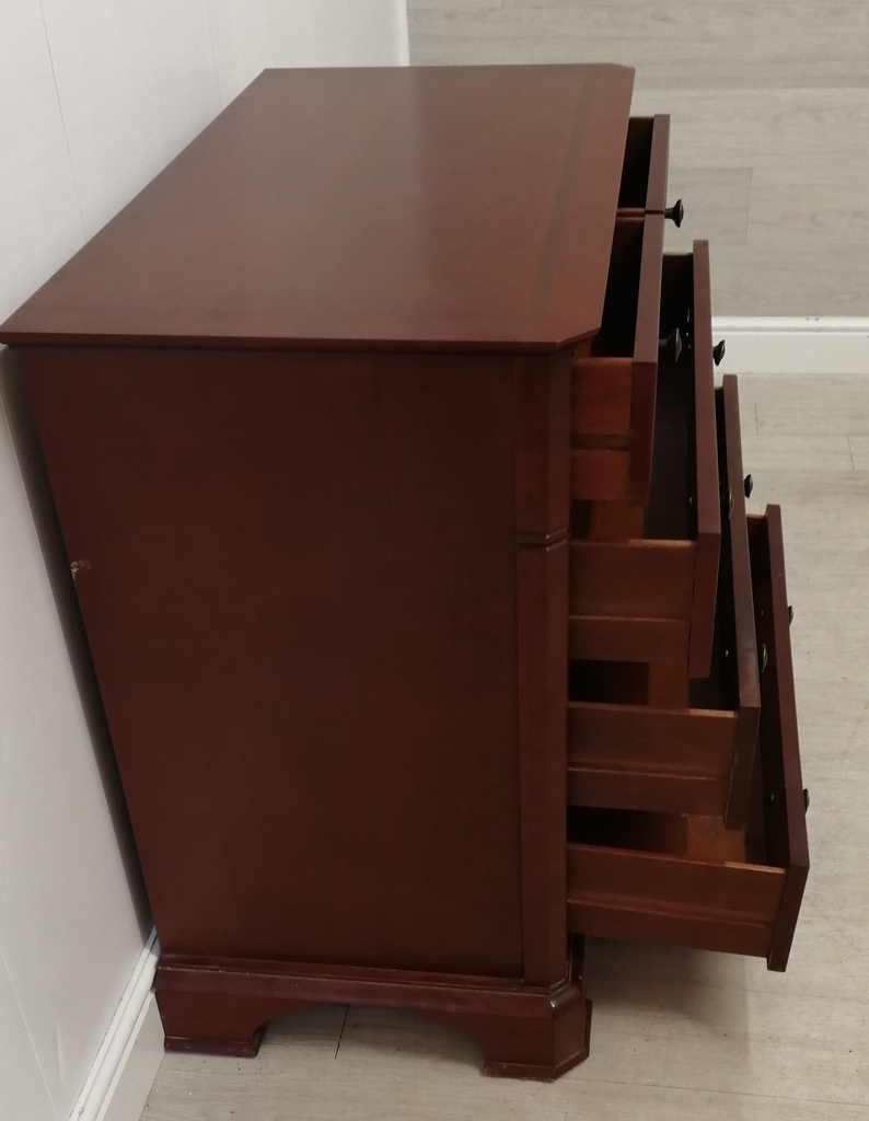 classic Dark wood five drawer chest