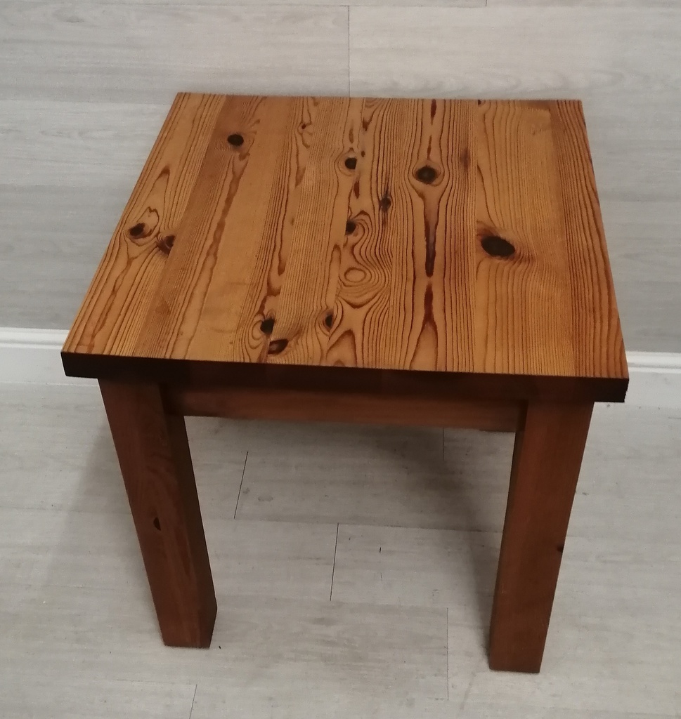 Quality solid pine square side table