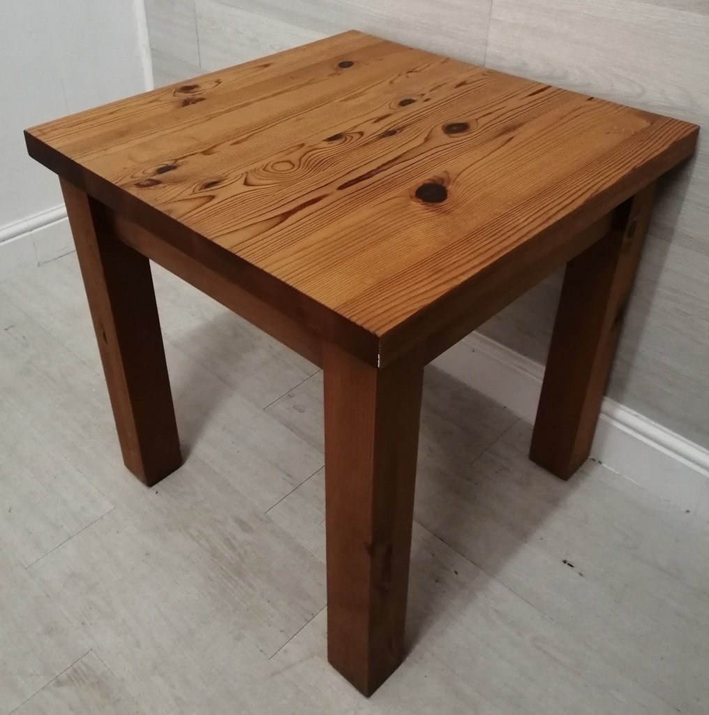 Quality solid pine square side table