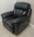BLACK LEATHER ELECTRIC RECLINER ARMCHAIR