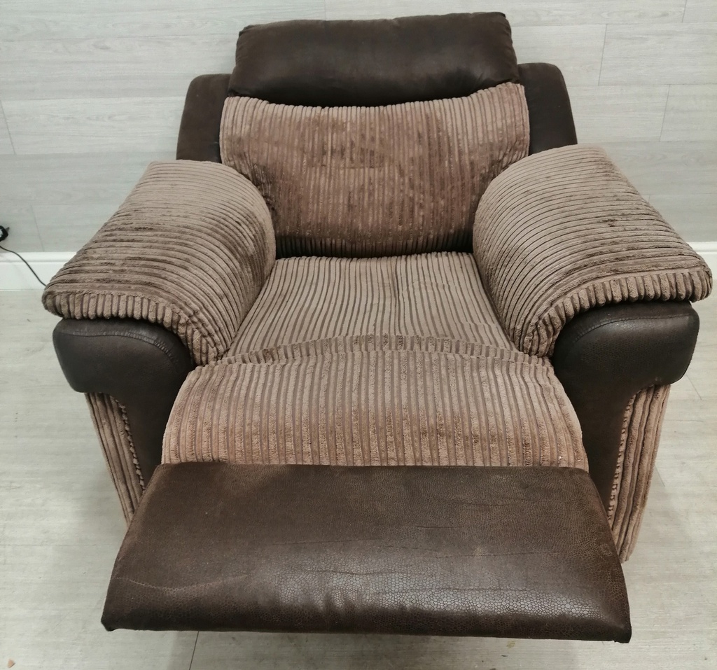 brown cord ELECTRIC RECLINER ARMCHAIR