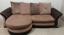 DFS  brown toned  THREE SEATER CHAISE-END SOFA