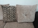 DFS  brown toned  THREE SEATER CHAISE-END SOFA