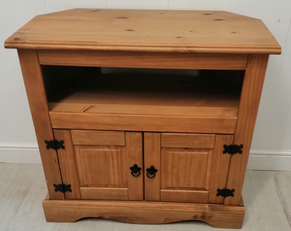 mexican pine CORNER  TV STAND