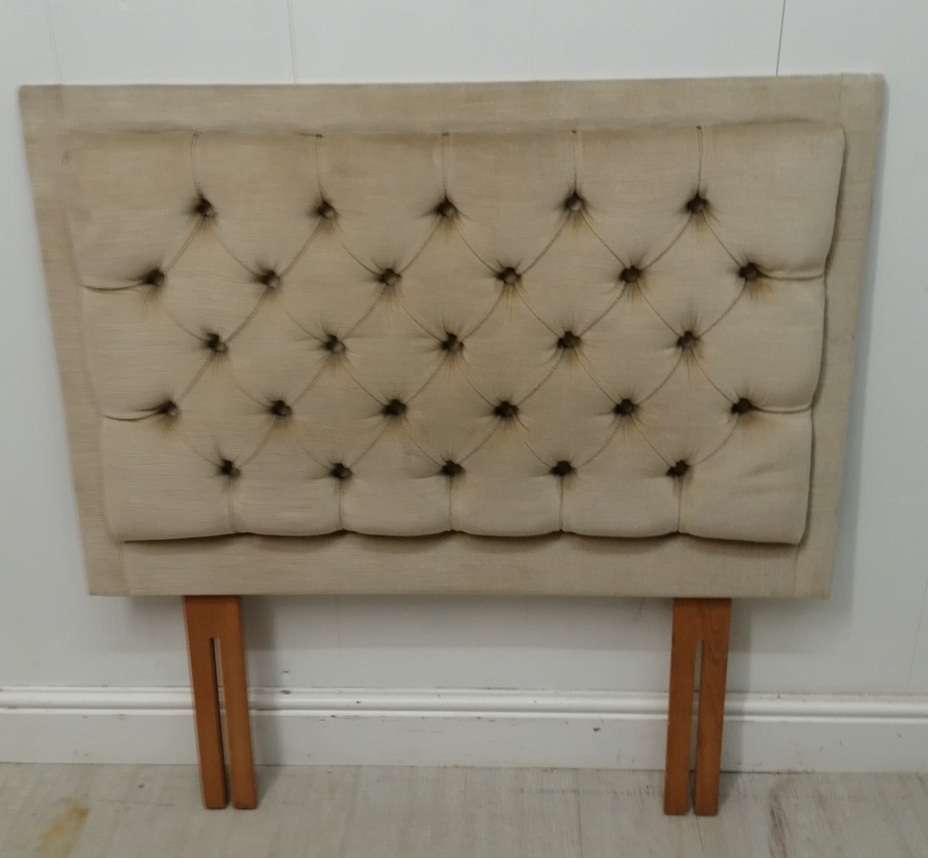 3ft beige BUTTON FABRIC HEADBOARD