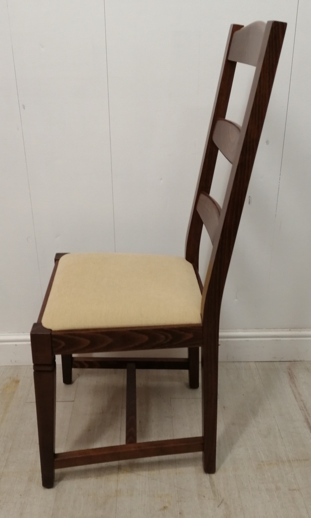SET OF SIX SOLID LADDER BACK DINING CHAIRS
