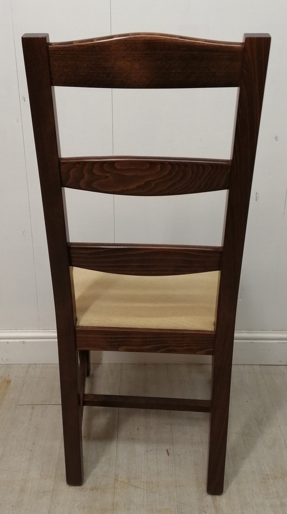 SET OF SIX SOLID LADDER BACK DINING CHAIRS