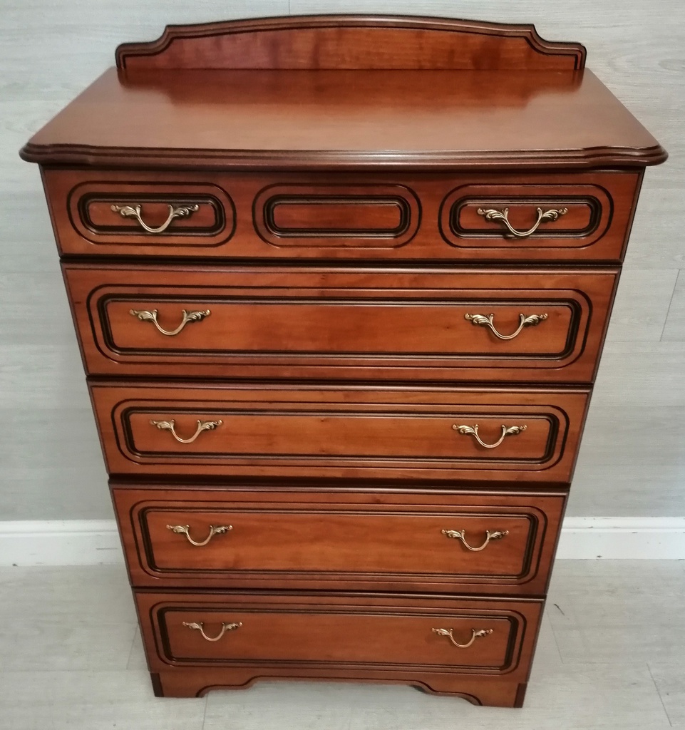 CLASSIC cheery WOOD style FIVE DRAWER CHEST
