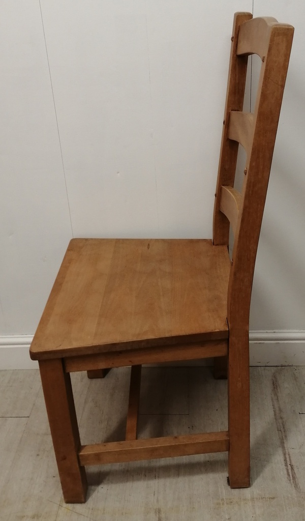 four X SOLID LADDER BACK DINING CHAIRS