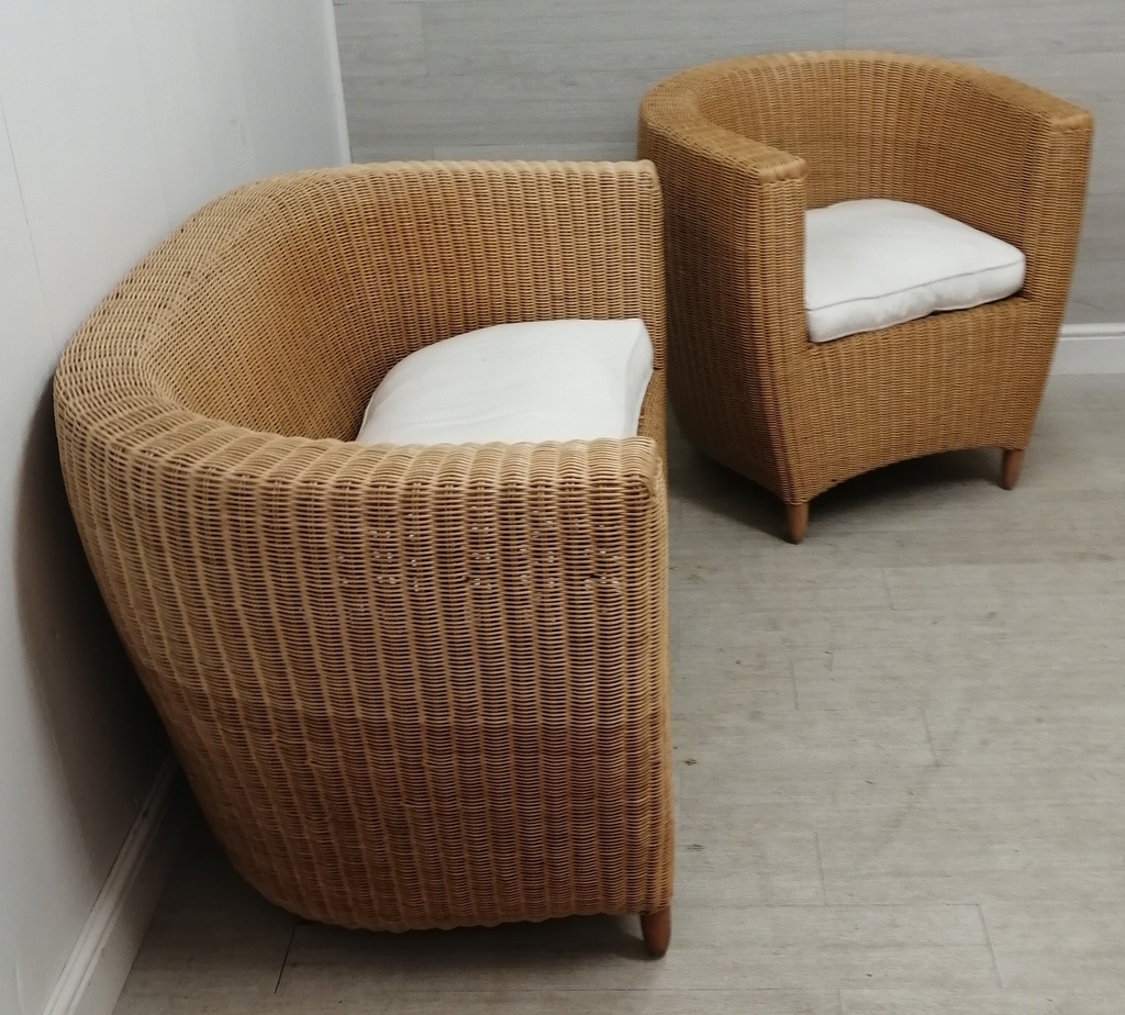cane sofa and chair set