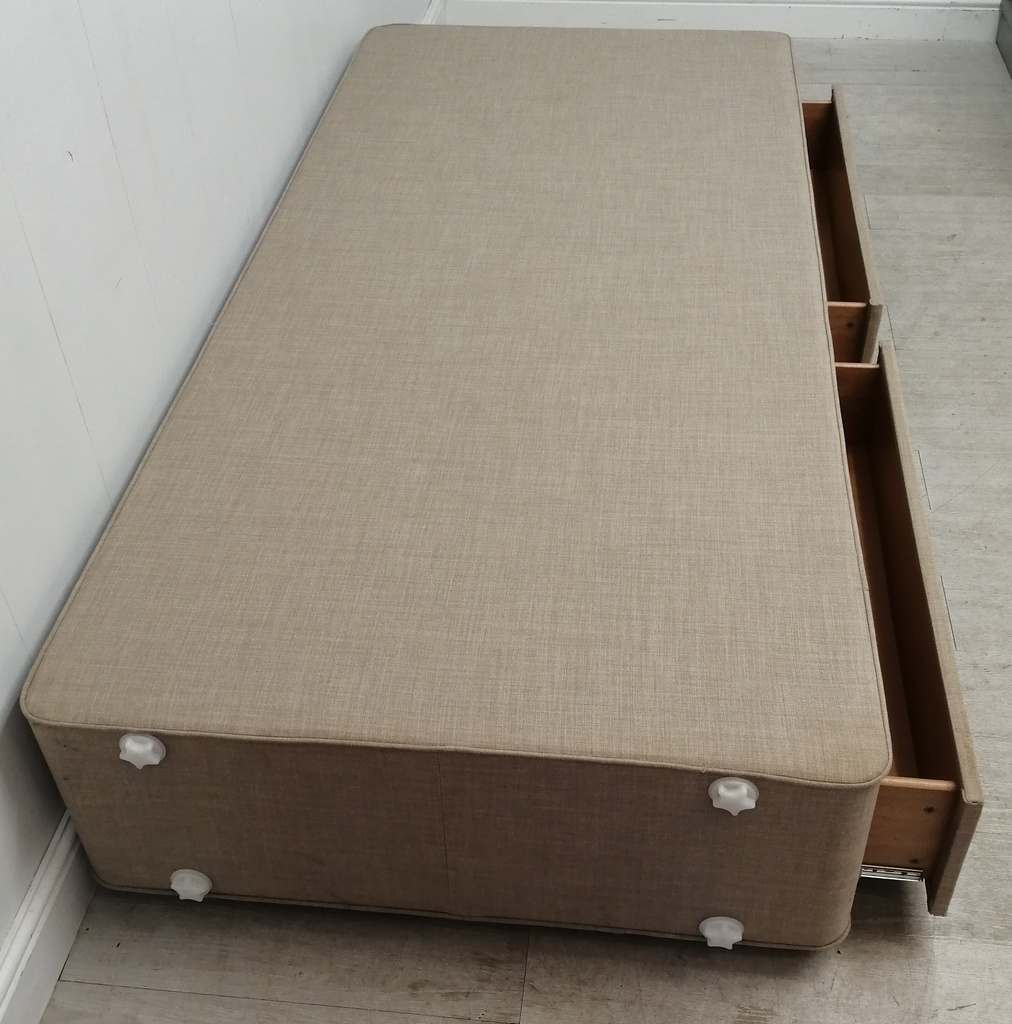 SINGLE 3FT DIVAN BASE WITH TWO DRAWERS