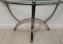 Lovely half moon glass top console table